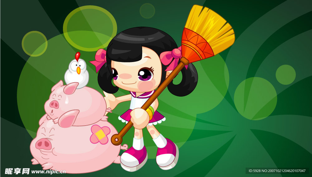 可爱儿童卡通矢量图