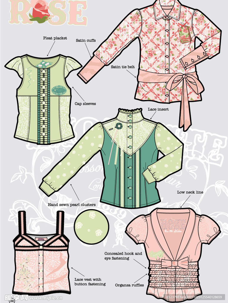 EXQUISITE ROSE 主题式服装设计矢量图08