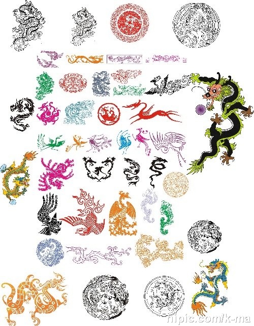 龙凤全集矢量图