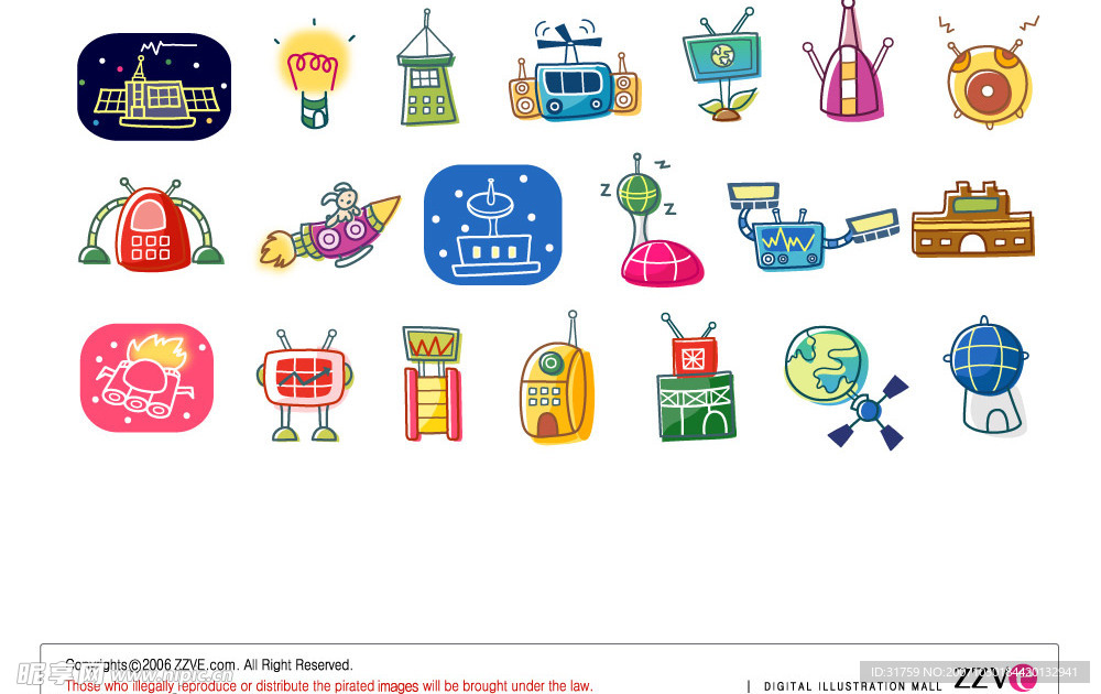 活泼卡通图标矢量源文件2