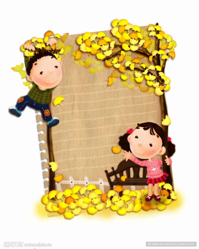 人物写真PS素材_卡通儿童相框