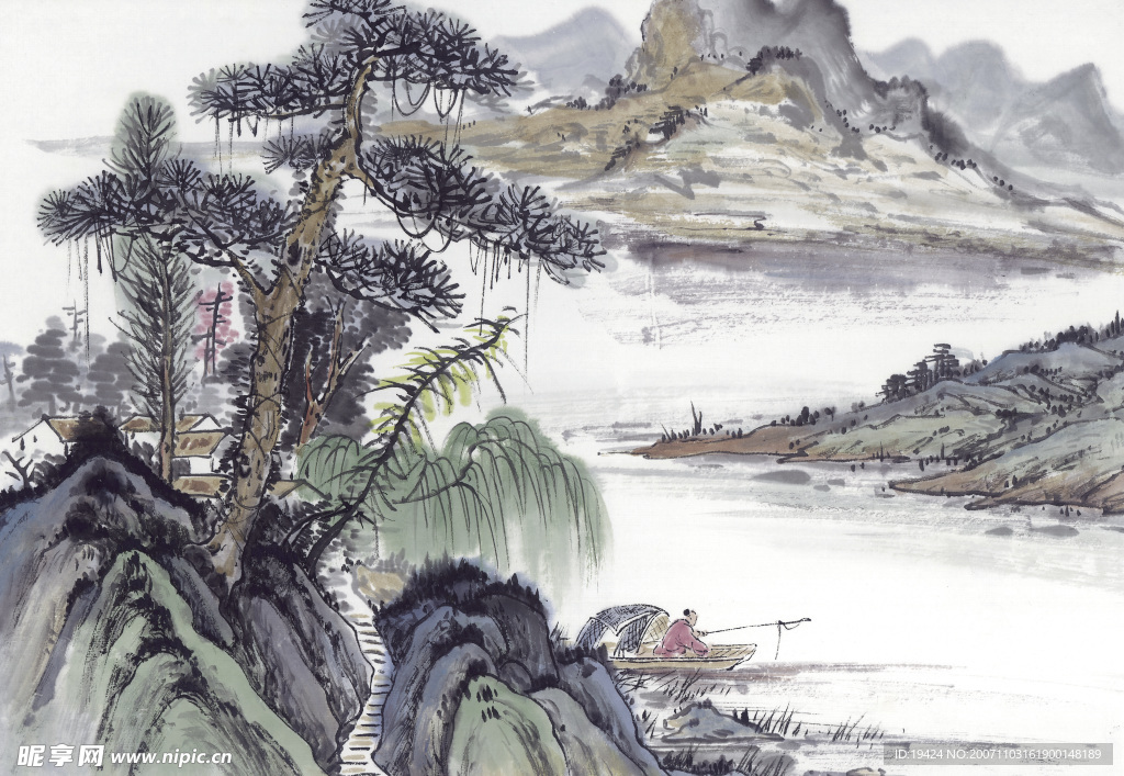 高清晰 山水 水墨画 300点