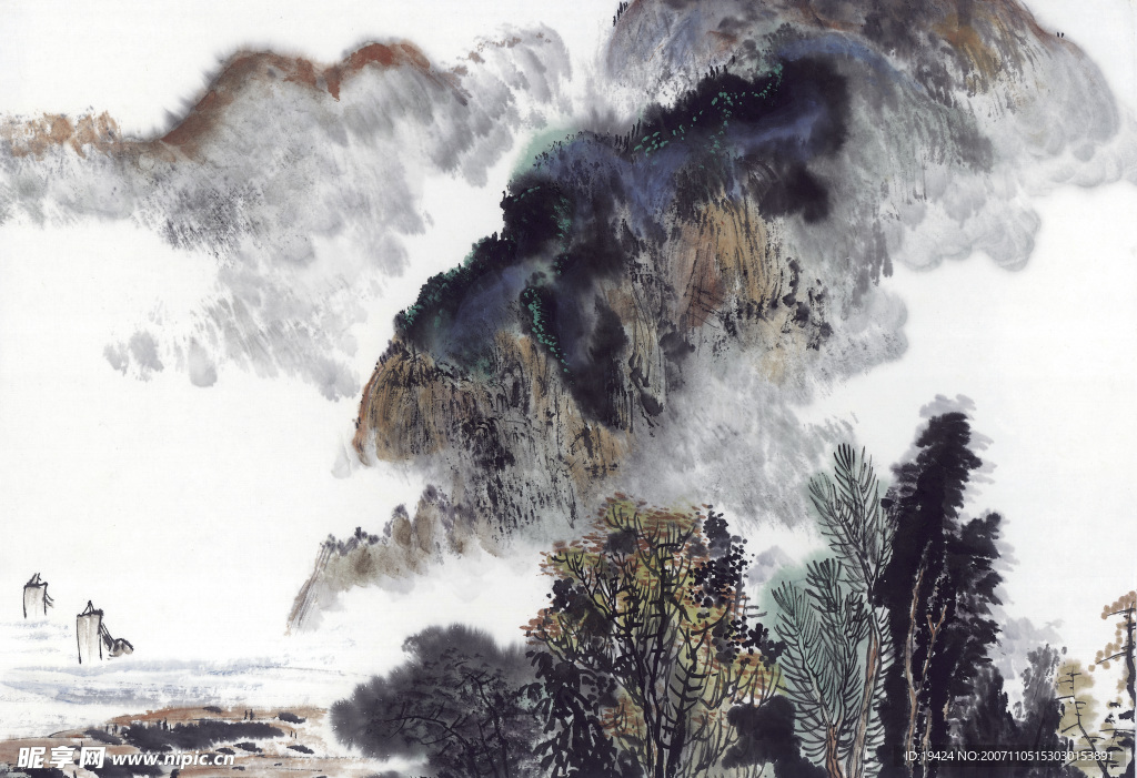 高清晰 山水 水墨画  自然景观 山水风景14