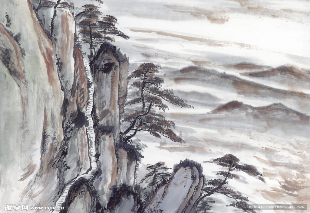 高清晰 山水 水墨画  自然景观 山水风景15