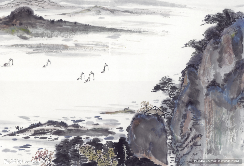 高清晰 山水 水墨画  自然景观 山水风景16