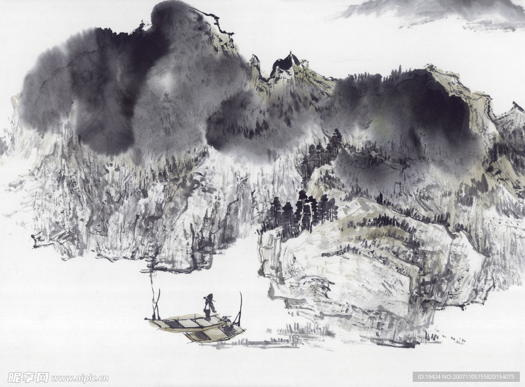 高清晰 山水 水墨画  自然景观 山水风景18