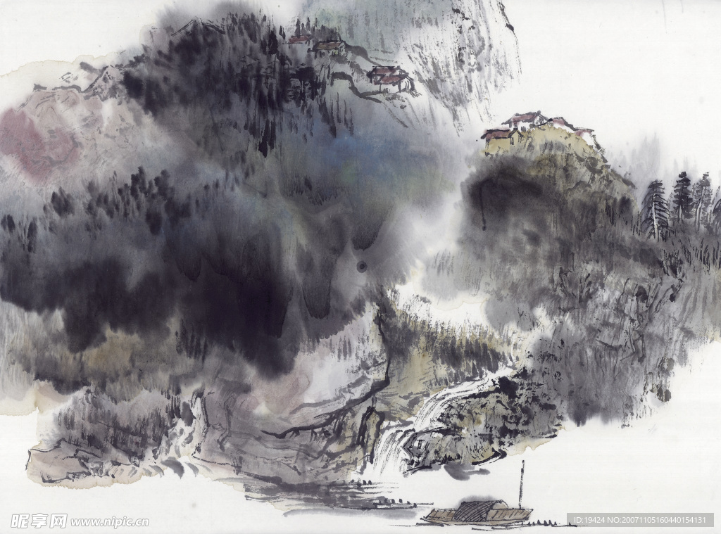 高清晰 山水 水墨画  自然景观 山水风景19