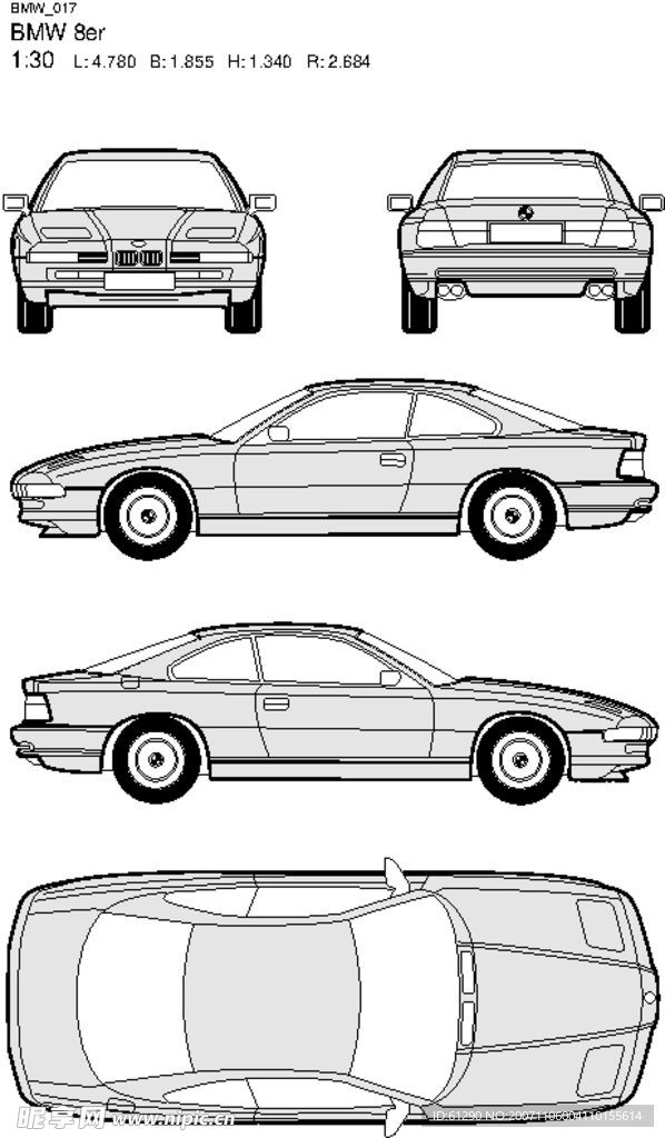 其他矢量 - 矢量素材  宝马车EPS格式