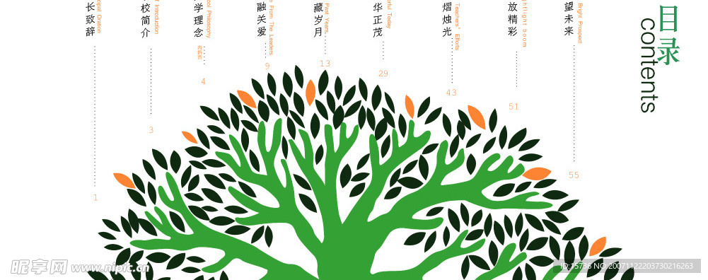 学校画册-目录(各元素均为单独层)