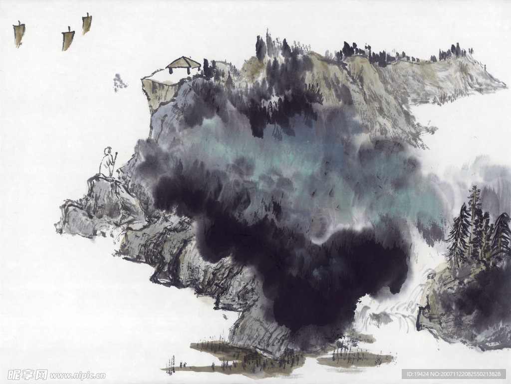 高清晰 山水水墨画