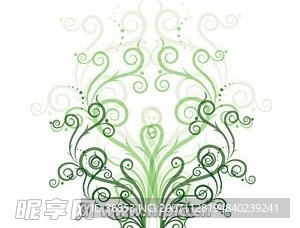 绿色时尚花纹矢量素材