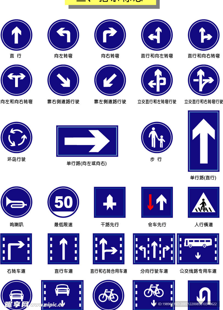交通矢量图标—指示