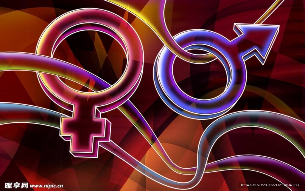 流光溢彩的男女标志图