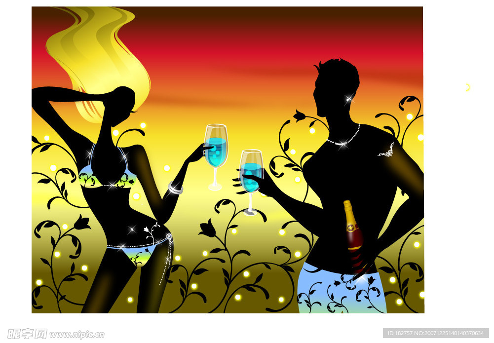 精美ZZVE矢量剪影人物01