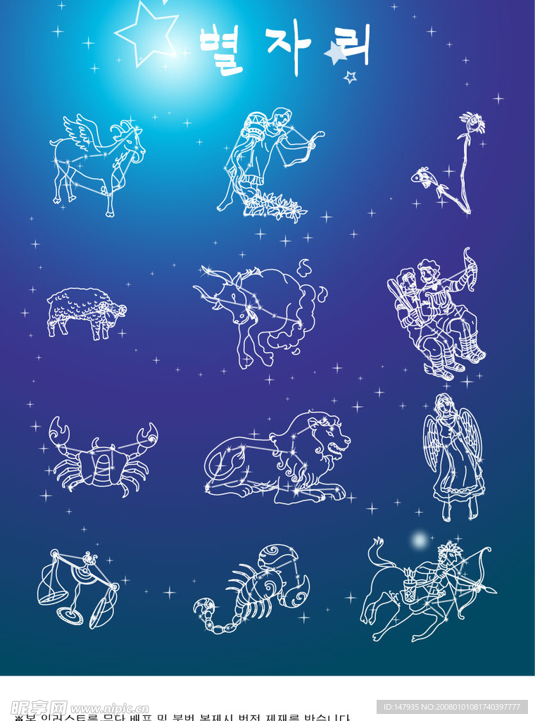 AI 12星座矢量图
