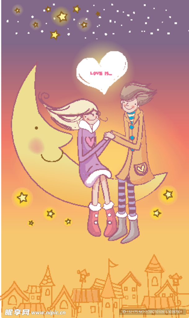 韩国情人节插画