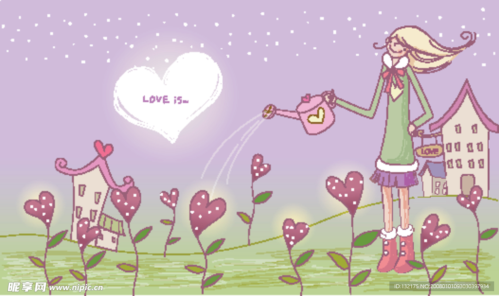 韩国情人节插画