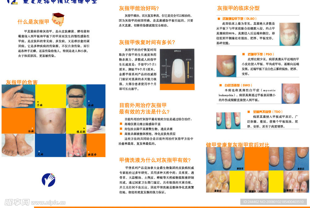 灰指甲宣传画册反面