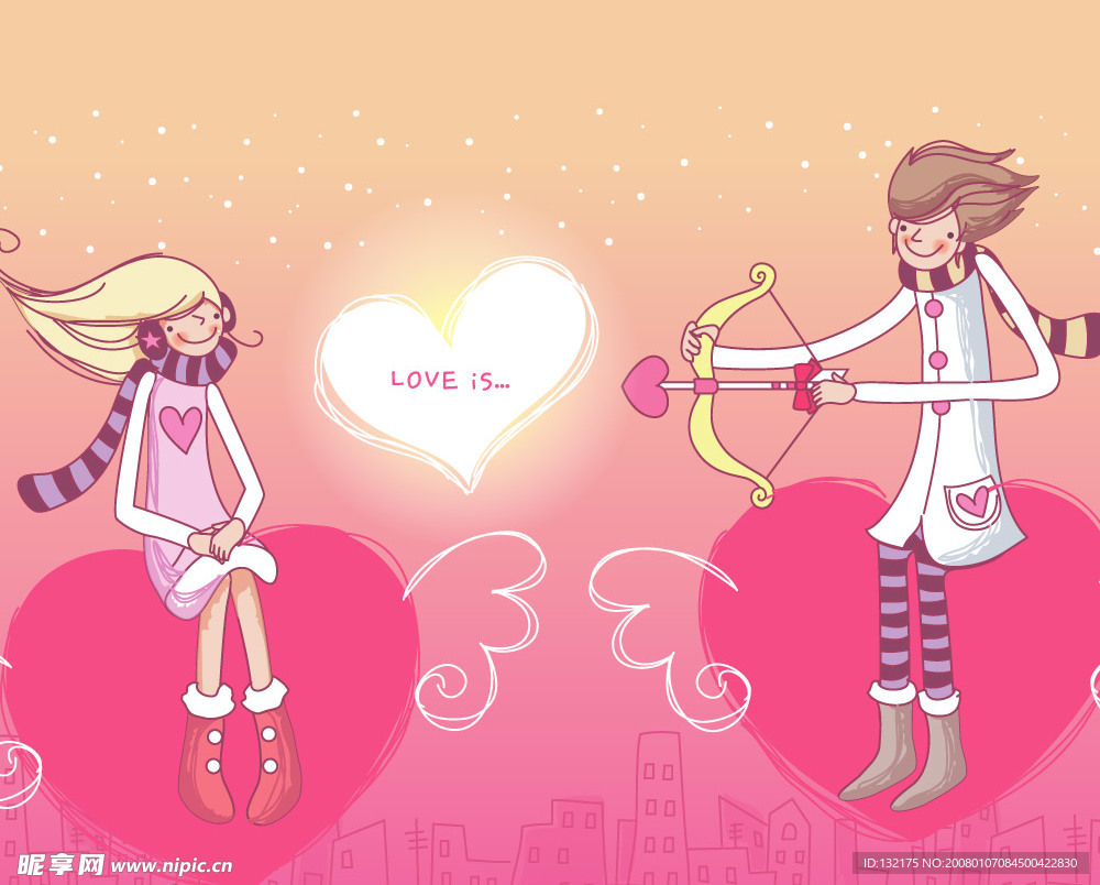 韩国情人节插画