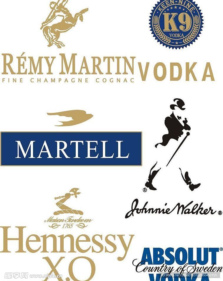 几款洋酒标志