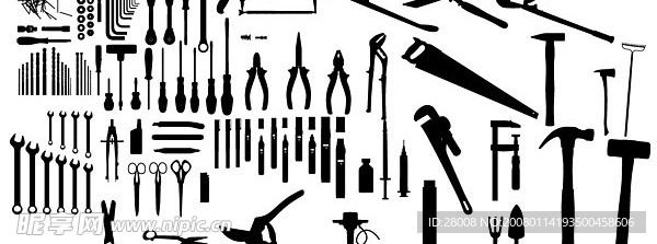 生活必备工具矢量剪影