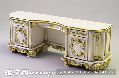 3d欧式家具，欧式桌子，柜子3d模型