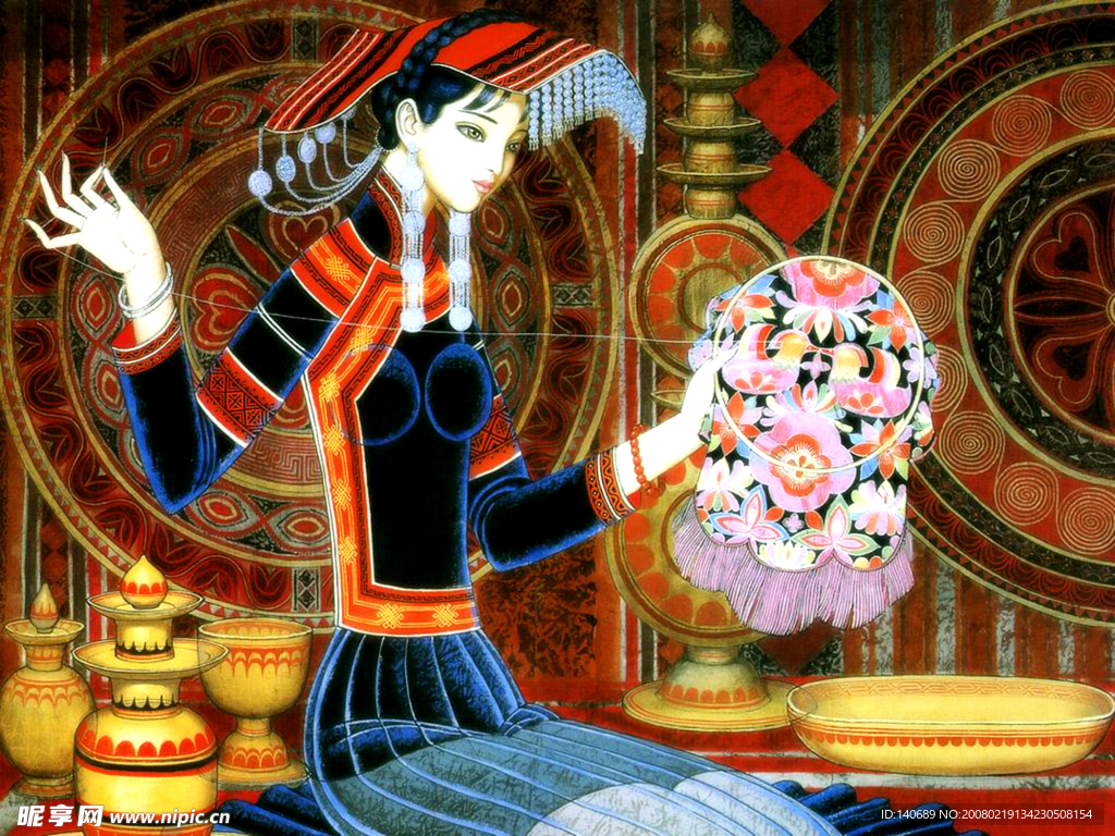 古典装饰画人物