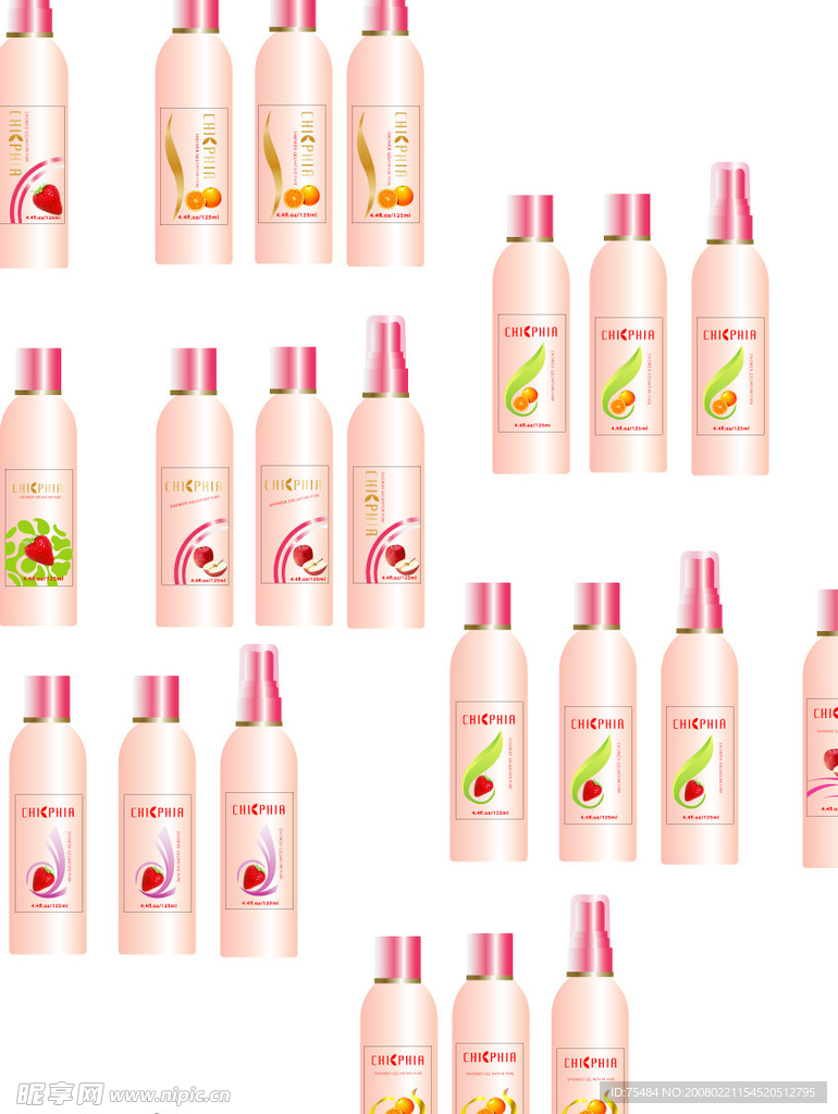 包装瓶形及图标