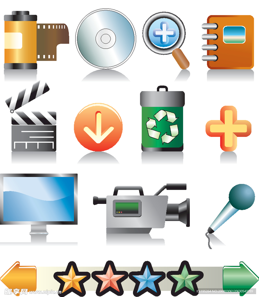 常用影视类矢量图标素材