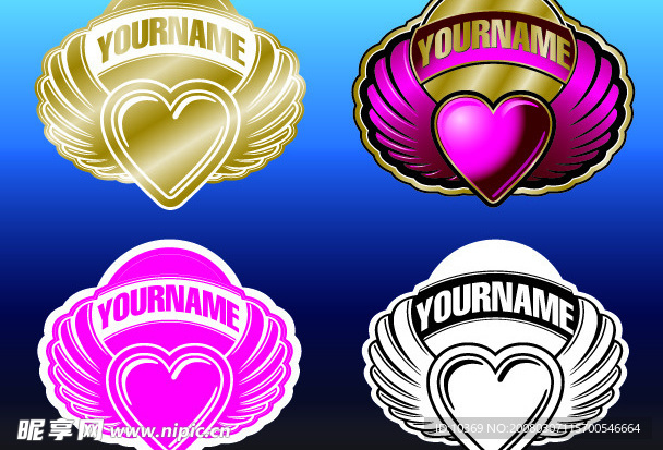 精美矢量心形标志