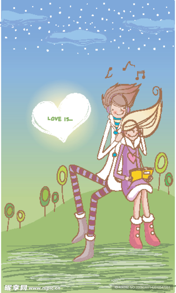 情人节插画(矢量)