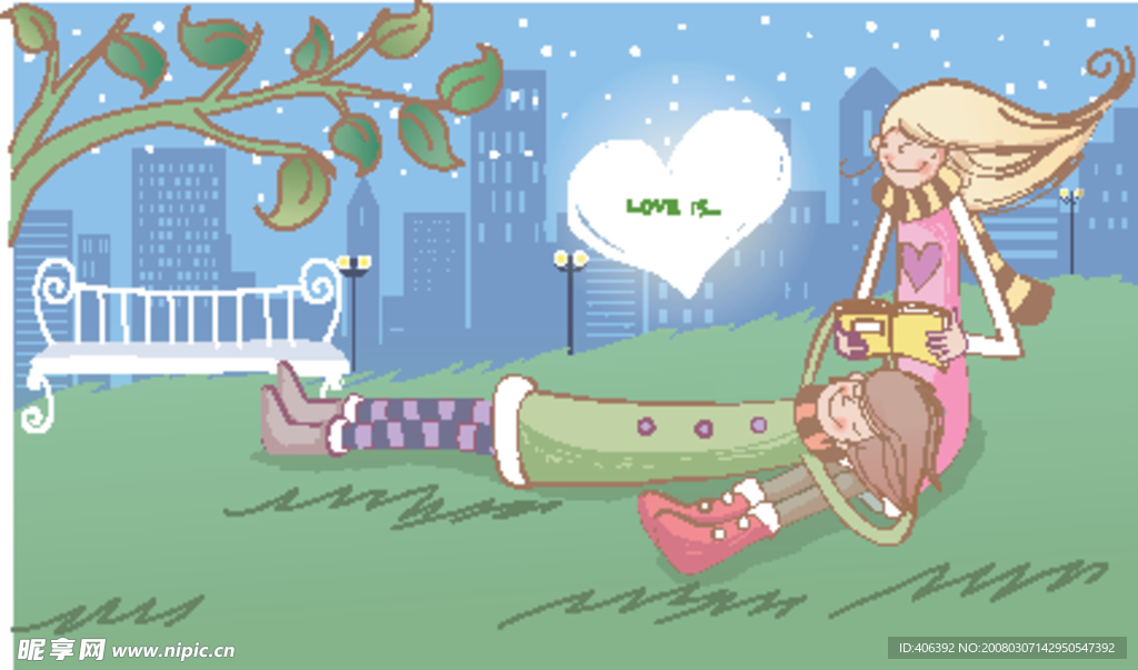 情人节插画(矢量)