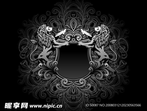 矢量狮子 矢量盾牌