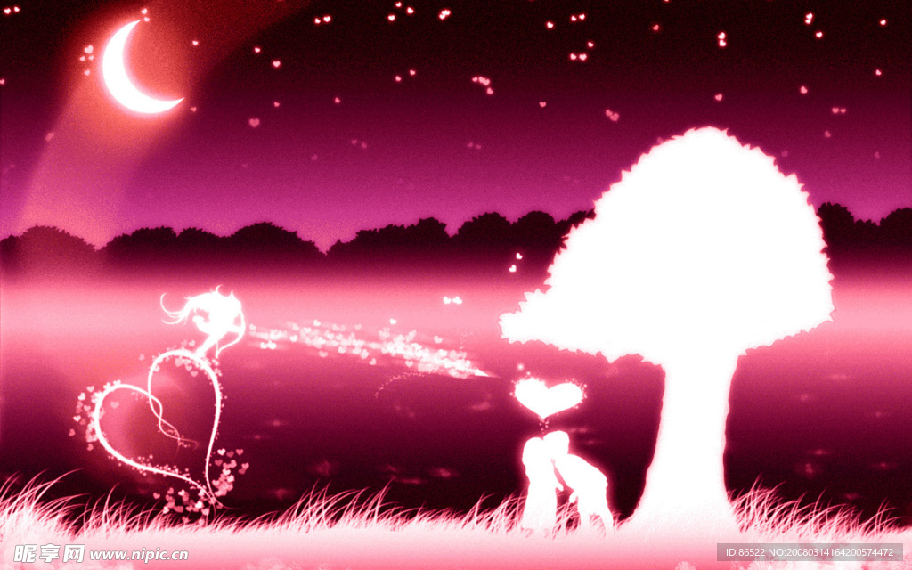 情人节壁纸系列－河边恋人