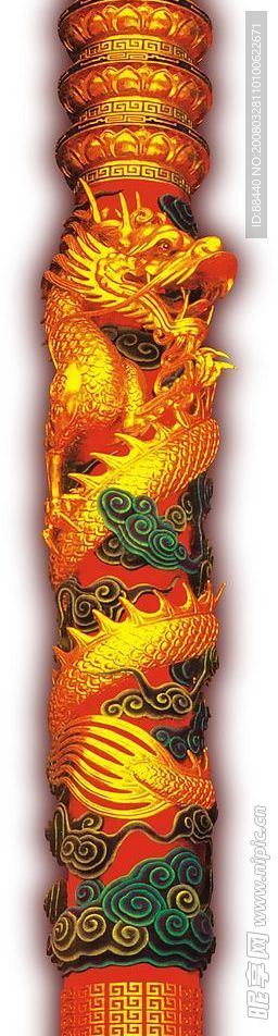 精美金龙柱(非矢量)