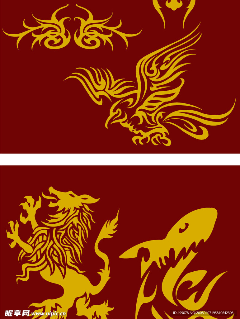 金色花纹(矢量的)
