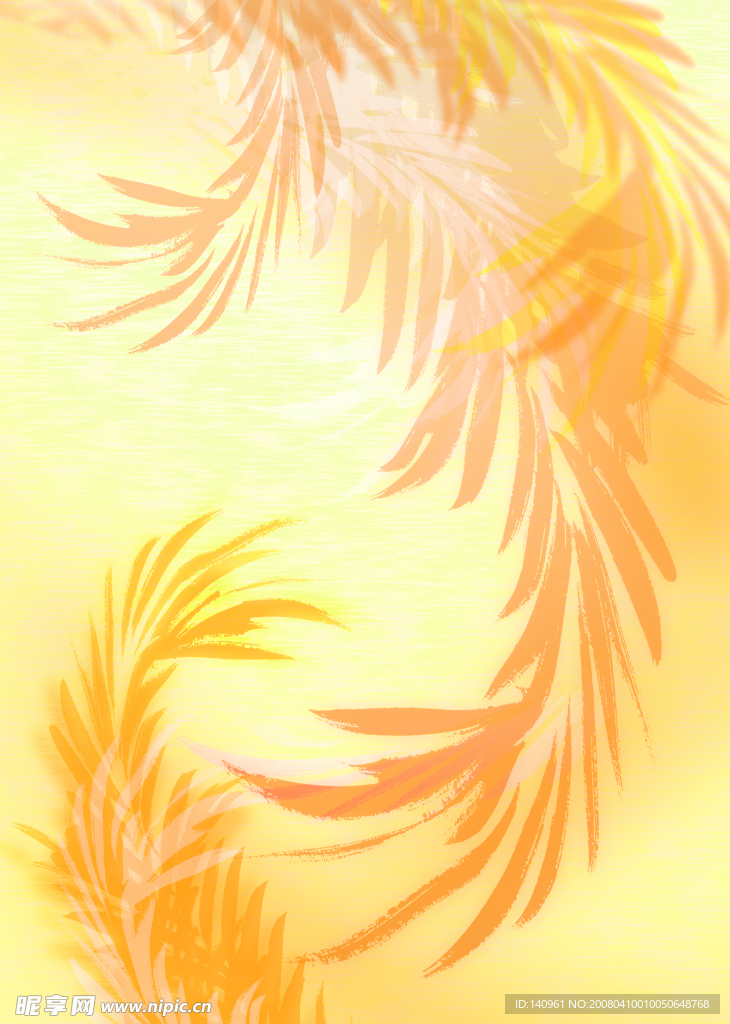 有类似羽毛图案的黄色背景