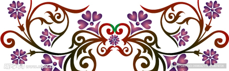 精美时尚花纹花边矢量图