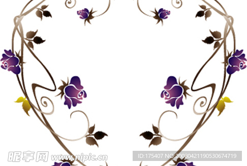 精美时尚花纹花边矢量图