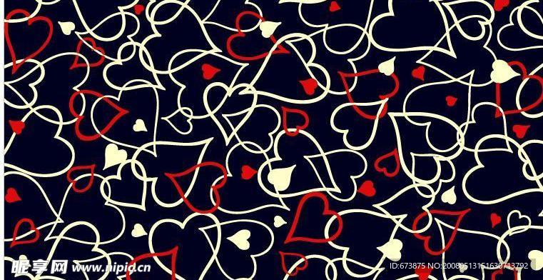 矢量心形花纹背景