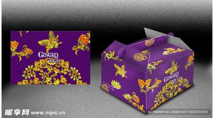 手提式蛋糕盒包装效果图