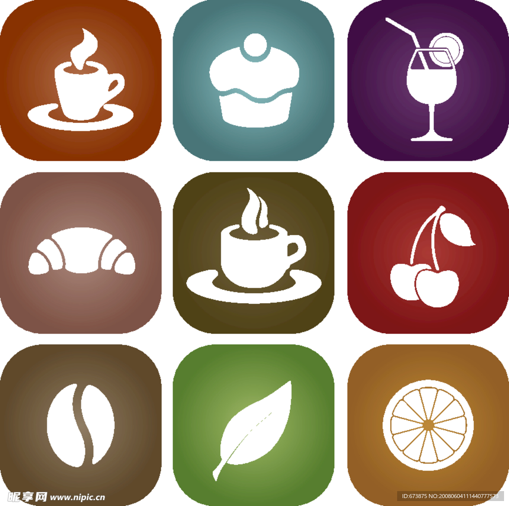 矢量简洁餐饮图标