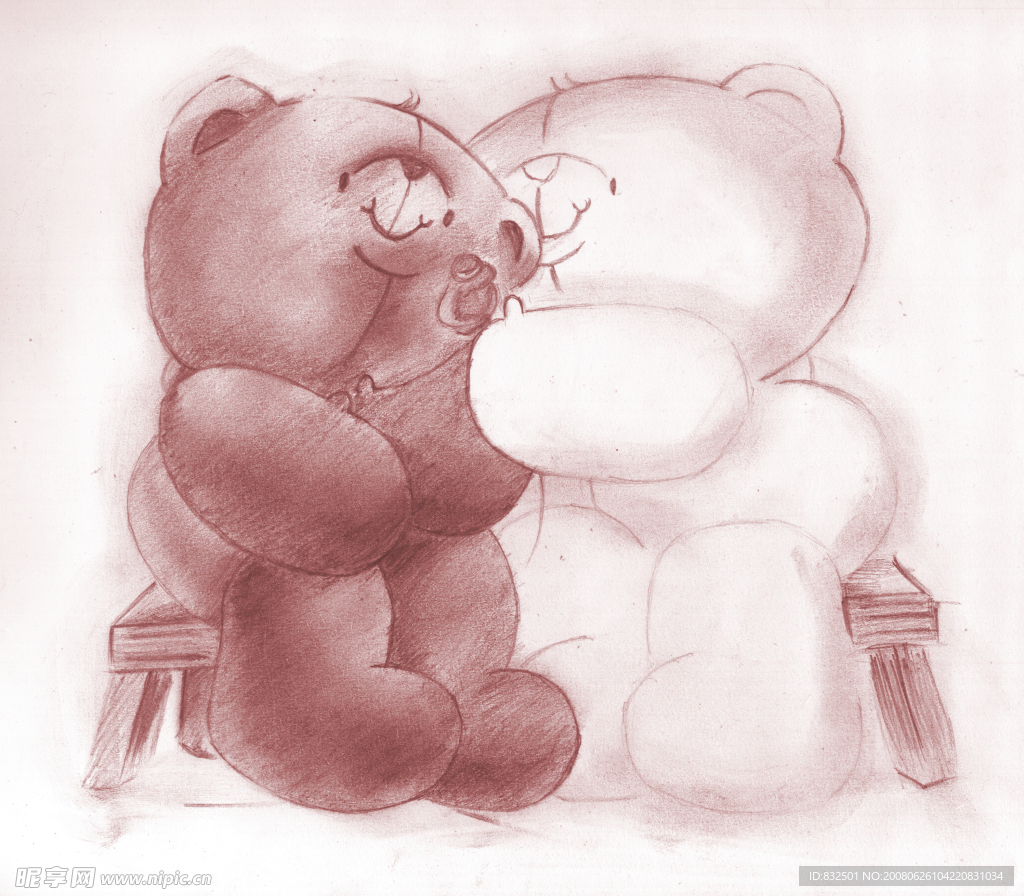 手绘熊