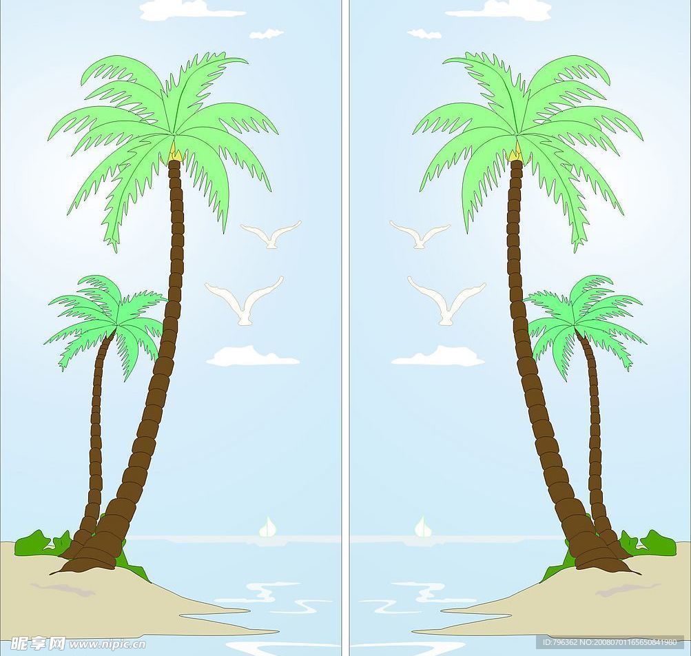 移门花纹 海南风光