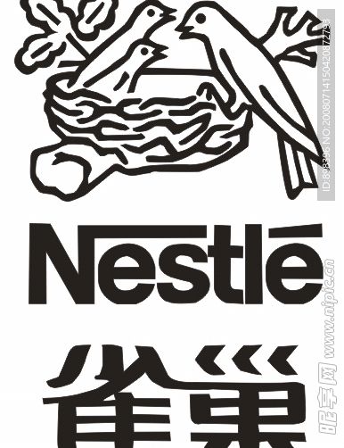 雀巢标志  鸟巢加文字