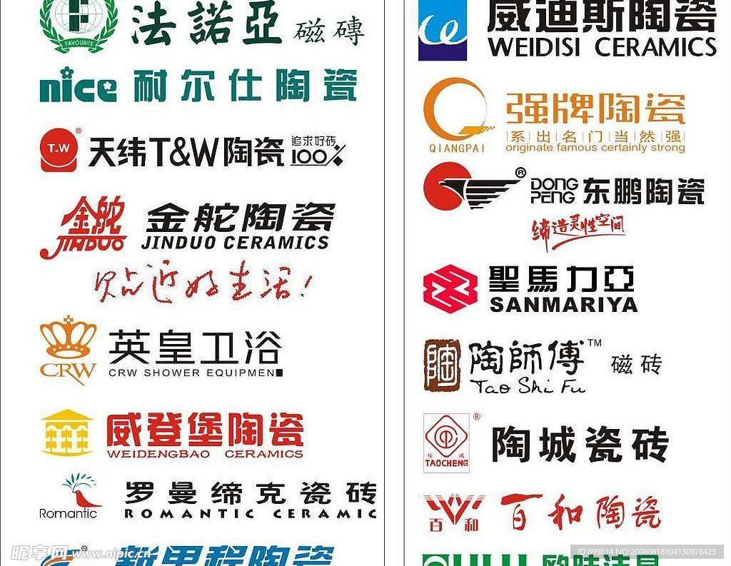 陶瓷标志大全