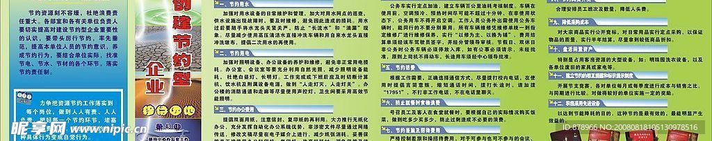 创建节约型企业宣传栏