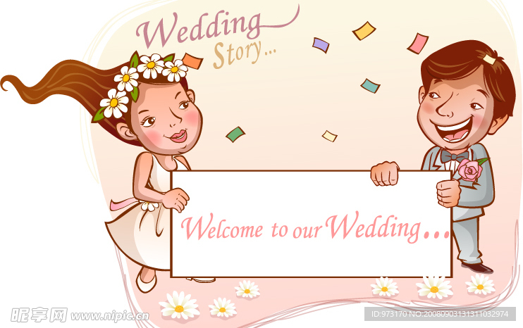 甜蜜婚礼卡通01