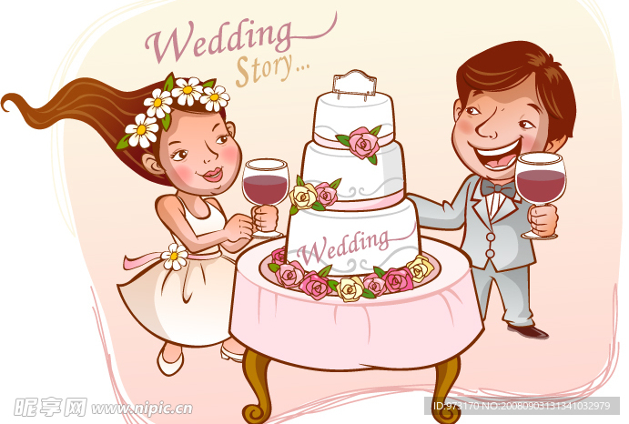 甜蜜婚礼卡通02