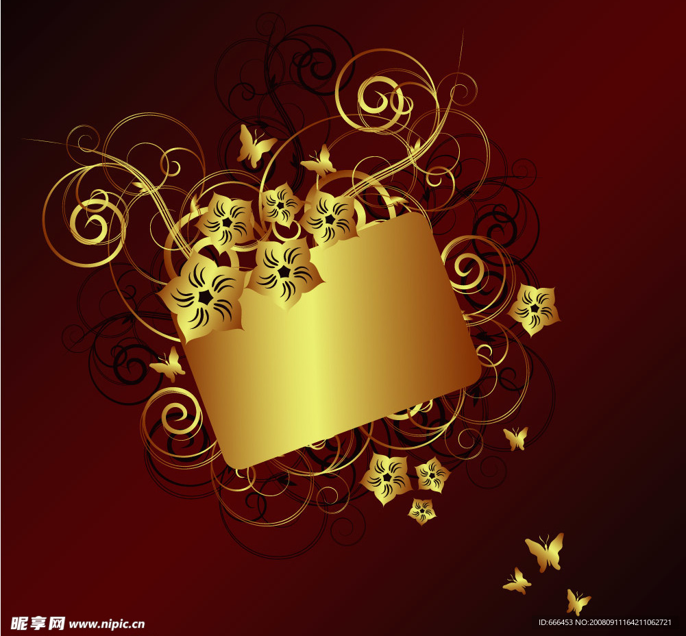 金色花纹蝴蝶